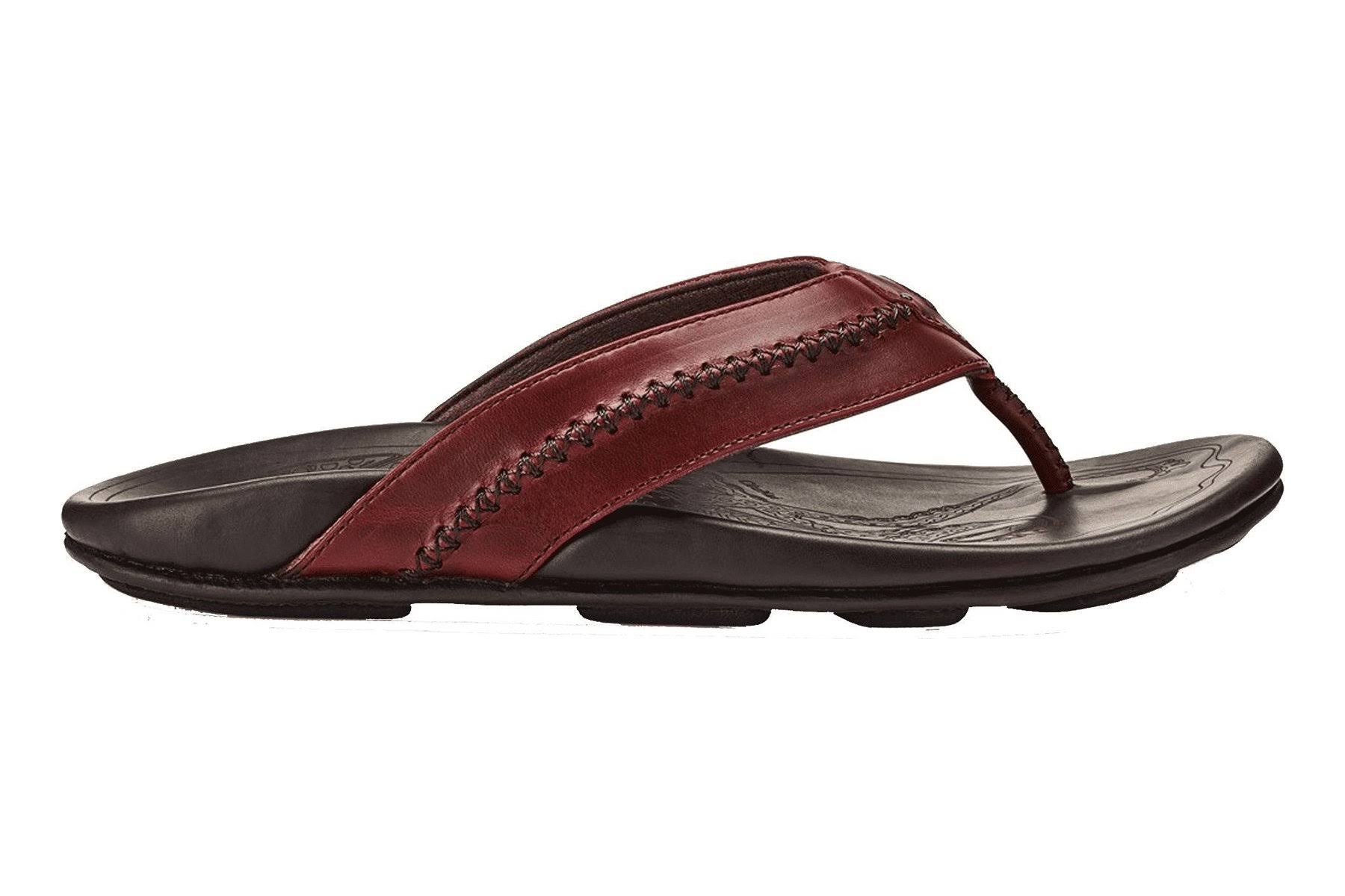 Olukai Mea Ola Sandals Men s Terra Dark Wood 8 IABE3 WUG39 57.70